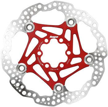 Hope Floating Disc Brake Rotor - 160mm, 6-Bolt, Red - Alaska Bicycle Center