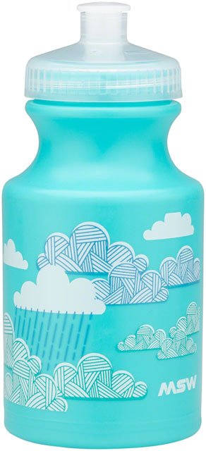 MSW Kids Water Bottle and Cage Kit - Clouds w/ Black Cage - Alaska Bicycle Center