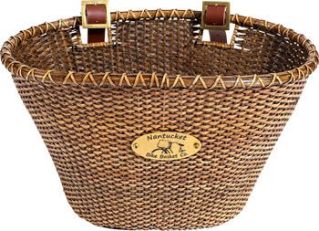 Nantucket Lightship Front Basket, Oval Shape Stained - Alaska Bicycle Center