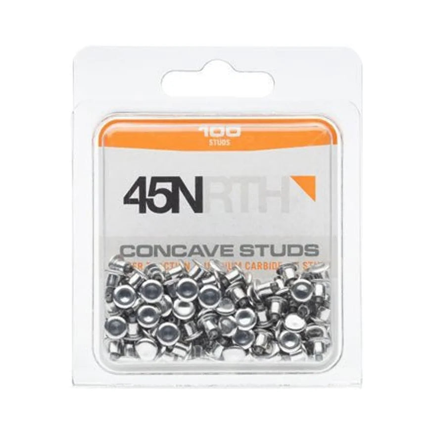 45NRTH Concave Carbide Aluminum Tire Studs - Pack of 100 (Tire Studs and Tool) – close-up detail