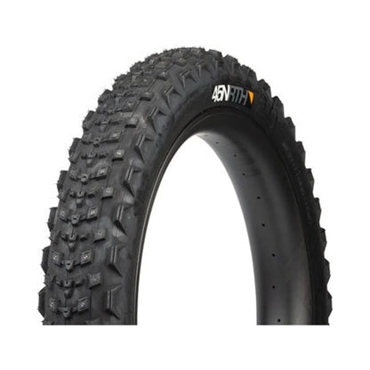 45NRTH Dillinger 4 Tire - 26 x 4.2, Tubeless, Folding, Black, 120 TPI, 168 Large Concave Carbide Aluminum Studs – 45NRTH Dillinger 4 Tire - 26 x 4.2, Tubeless, Folding, Black, 120 TPI, 168 Large Concave Carbide Aluminum Studs (Bicycle