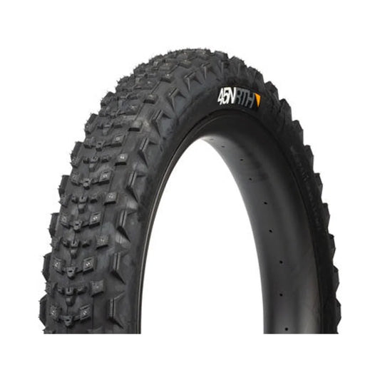 45NRTH Dillinger 4 Tire - 26 x 4.2, Tubeless, Folding, Black, 120 TPI, 168 Large Concave Carbide Aluminum Studs – 45NRTH Dillinger 4 Tire - 26 x 4.2, Tubeless, Folding, Black, 120 TPI, 168 Large Concave Carbide Aluminum Studs (Bicycle