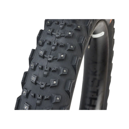 45NRTH Dillinger 4 Tire - 27.5 x 4.0, Tubeless, Folding, Black, 60 TPI, 168 Carbide Steel Studs (Bicycle Tires) – front