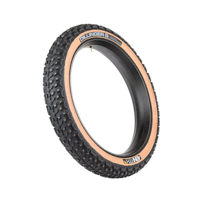 45NRTH Dillinger 5 Tire - 27.5 x 4.5, Tubeless, Folding, Tan, 60 TPI, 252 Concave Carbide Aluminum Studs (Bicycle Tires)