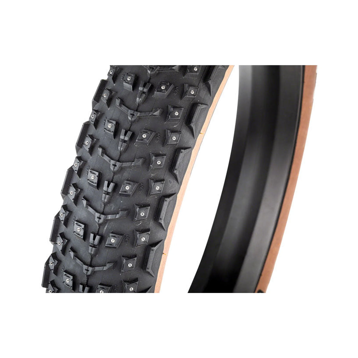45NRTH Dillinger 5 Tire - 27.5 x 4.5, Tubeless, Folding, Tan, 60 TPI, 252 Concave Carbide Aluminum Studs (Bicycle Tires)