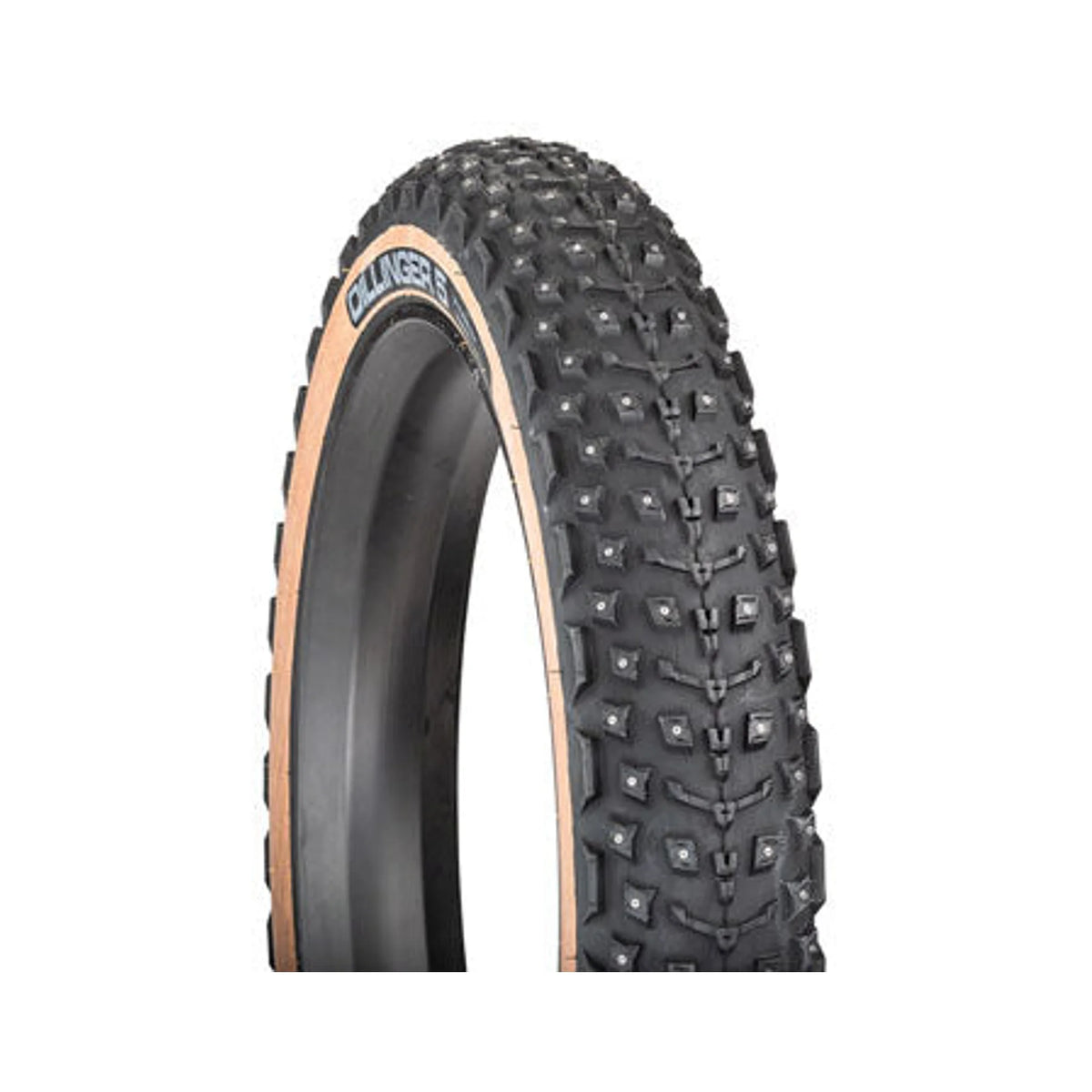 45NRTH Dillinger 5 Tire - 27.5 x 4.5, Tubeless, Folding, Tan, 60 TPI, 252 Concave Carbide Aluminum Studs (Bicycle Tires)