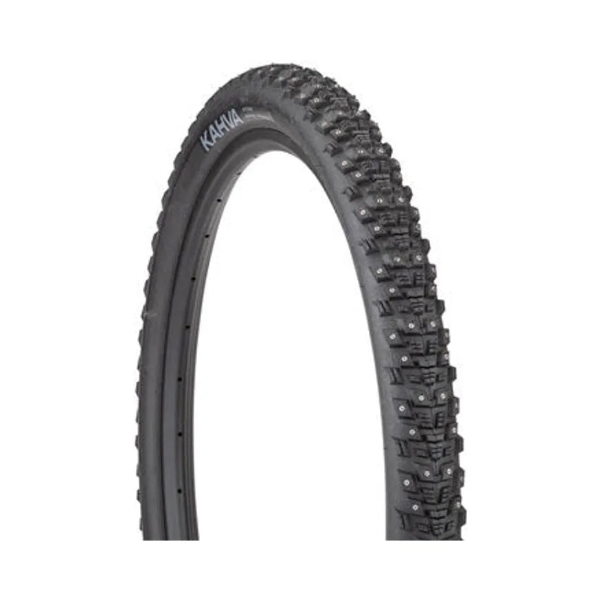 45NRTH Kahva Tire - 29 x 2.25, Tubeless, Folding, Black, 60 TPI, 252 Concave Carbide Studs (Bicycle Tires) – detail angle