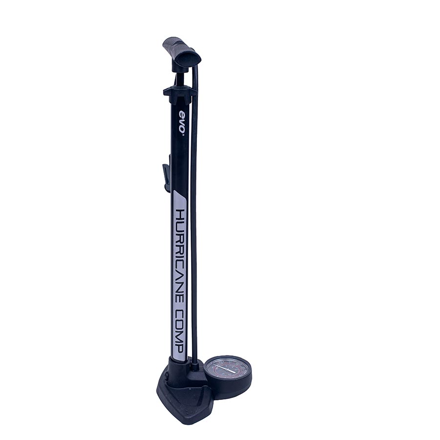 EVO, Hurricane Comp, Floor Pump, SmartHead, 180psi, Black/Silver