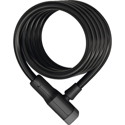 ABUS Primo 5510 Keyed Coiled Cable Lock: 180cmx10mm With Mount, Black