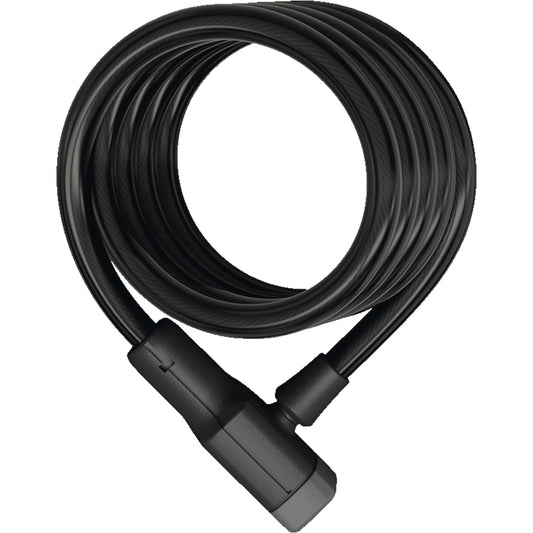 ABUS Primo 5510 Keyed Coiled Cable Lock: 180cmx10mm With Mount, Black