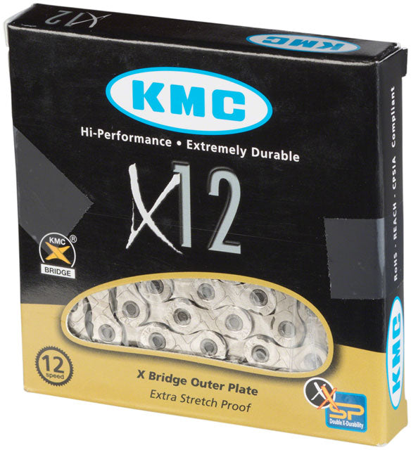 KMC X12 Chain - 12-Speed, 126 Links, Silver