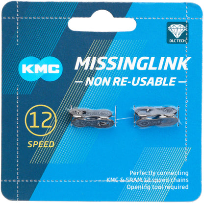 KMC MissingLink-12 DLC Connector - 12-Speed, Black, 2 Pairs/Card