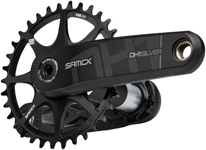 Samox Silver DH-1 Crankset - 155mm, 3-Bolt Direct Mount 34t Chainring, 28.99mm (DUB Type) Spindle, Black