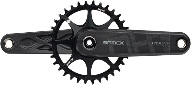 Samox Silver DH-1 Crankset - 155mm, 3-Bolt Direct Mount 34t Chainring, 28.99mm (DUB Type) Spindle, Black