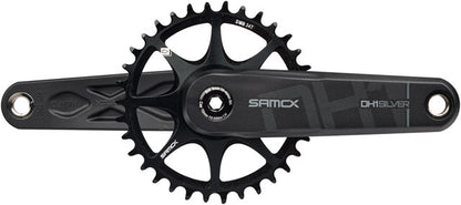 Samox Silver DH-1 Crankset - 155mm, 3-Bolt Direct Mount 34t Chainring, 28.99mm (DUB Type) Spindle, Black