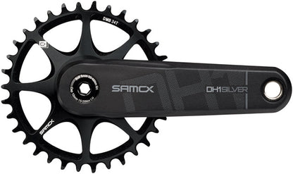 Samox Silver DH-1 Crankset - 155mm, 3-Bolt Direct Mount 34t Chainring, 28.99mm (DUB Type) Spindle, Black