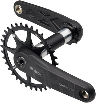 Samox Silver DH-1 Crankset - 155mm, 3-Bolt Direct Mount 34t Chainring, 28.99mm (DUB Type) Spindle, Black