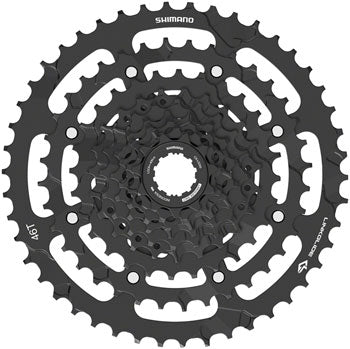 Shimano CUES CS-LG300-9 Cassette - 9-Speed, 11-46t, LINKGLIDE, Black