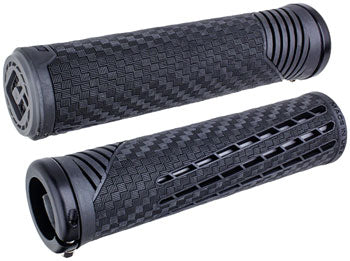 ODI CF V2.1 Grips - Black/Gray/Black, Lock-On