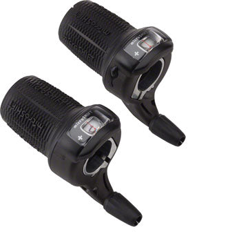 microSHIFT DS85 Twist Shifter Set, 7-Speed, Triple, Optical Gear Indicator, Shimano Compatible