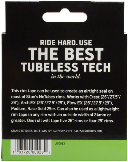 Stan's NoTubes Rim Tape: 25mm x 10 yard roll