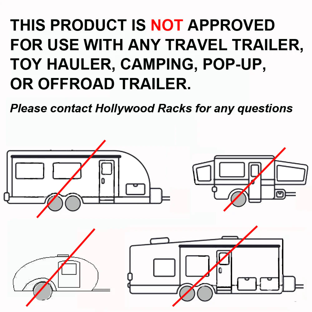 Hollywood HR1700 Sport Rider RV Fat & Electric Compatible  RV Hitch Rack, 2 Bikes, Black