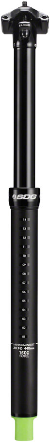 SDG Tellis Dropper Seatpost - 34.9mm, 150mm, Black
