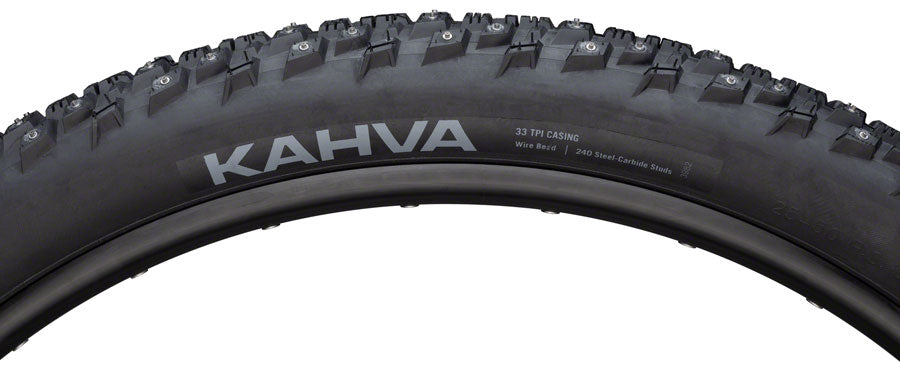 45NRTH Kahva Tire - 27.5 x 2.1, Clincher, Steel, Black, 33tpi, 240 Carbide Steel Studs