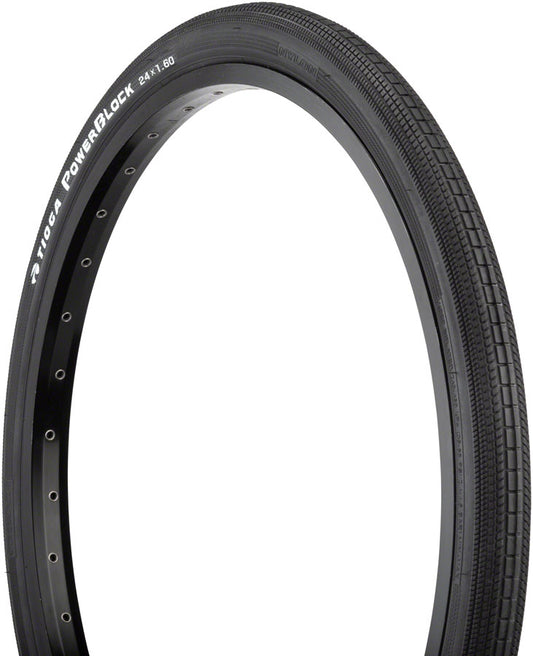 Tioga PowerBlock Tire - 24 x 1.6, Clincher, Wire, Black, 60tpi