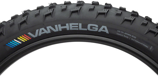 45NRTH Vanhelga Tire - 26 x 4.2, Tubeless, Folding, Black, 120 TPI