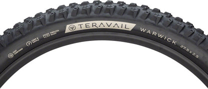 Teravail Warwick Tire - 27.5 x 2.5, Tubeless, Folding, Black, Ultra-Durable, Grip Compund