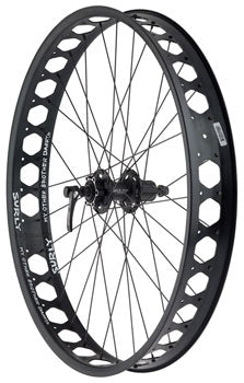 Quality Wheels Pugsley Rear Wheel - 26", QR x 135mm, 6-Bolt, HG 10, Black