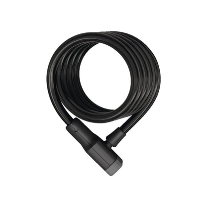ABUS Primo 5510 Keyed Coiled Cable Lock: 180cmx10mm With Mount, Black (Bicycle Locks) – showcase image
