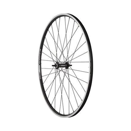 Quality Wheels Value Double Wall Series Front Wheel - 700, 9x1 Threaded x 100mm, Rim Brake, Black, Clincher – Basic Replacement Quality Wheels Value Double Wall Series Front Wheel - 700, 9x1 Threaded x 100mm, Rim Brake, Black