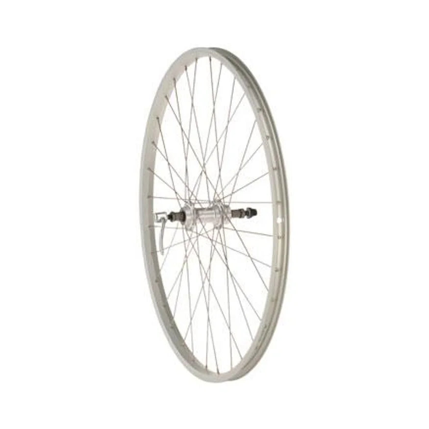 Quality Wheels Value Single Wall Series Rear Wheel - 26", QR x 135mm, Rim Brake, Freewheel, Silver, Clincher – Basic Replacement Quality Wheels Value Single Wall Series Rear Wheel - 26", QR x 135mm, Rim Brake, Freewheel, Silver