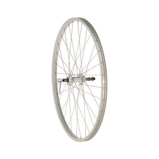 Quality Wheels Value Single Wall Series Rear Wheel - 26", QR x 135mm, Rim Brake, Freewheel, Silver, Clincher – Basic Replacement Quality Wheels Value Single Wall Series Rear Wheel - 26", QR x 135mm, Rim Brake, Freewheel, Silver