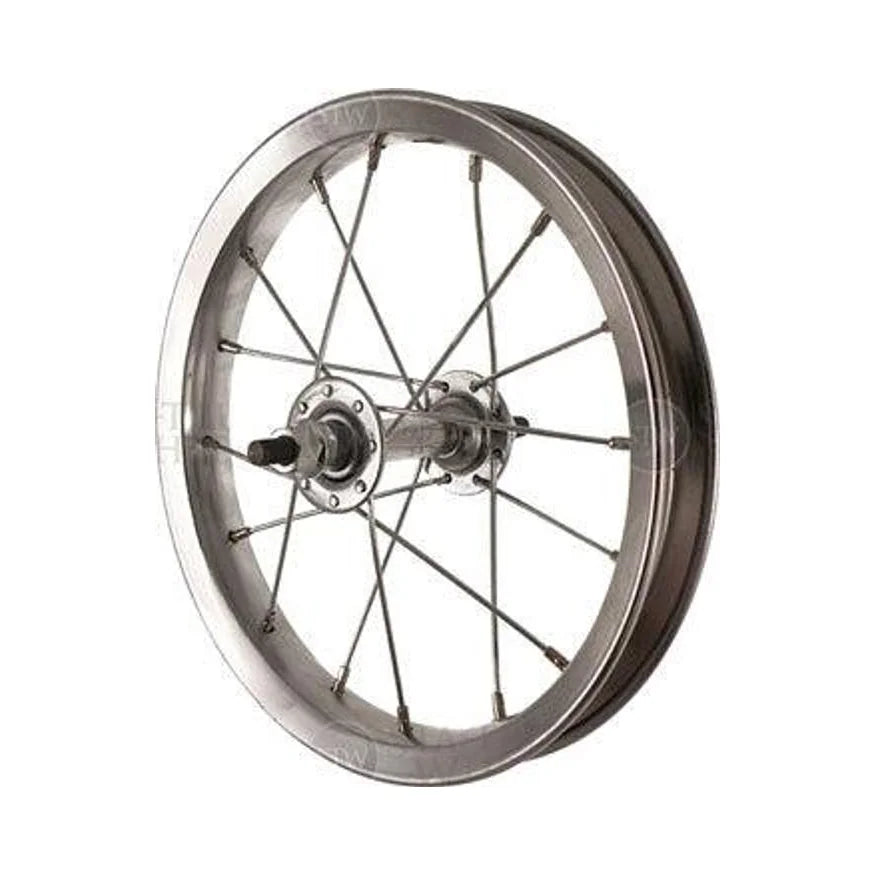 Basic Replacement Sta-Tru Single Wall Front Wheel - 12", 5/16" x 85mm, Rim Brake, Silver, Clincher (Bicycle Wheels) – studio
