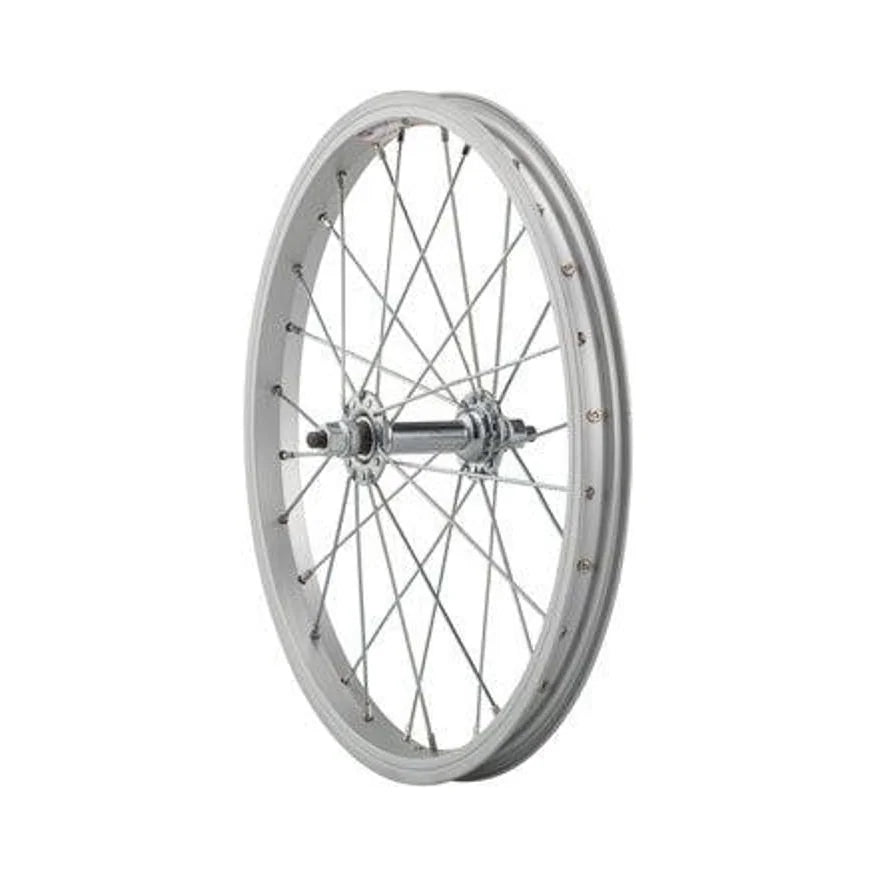 Sta-Tru Single Wall Front Wheel - 16", 5/16" x 100mm, Rim Brake, Silver, Clincher – Basic Replacement Sta-Tru Single Wall Front Wheel - 16", 5/16" x 100mm, Rim Brake, Silver, Clincher (Bicycle Wheels)