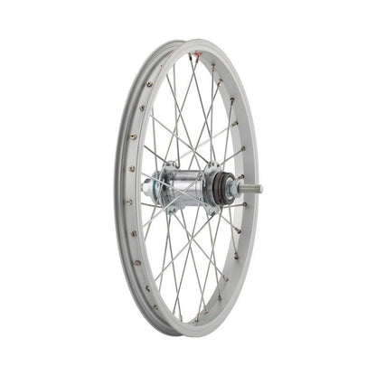 Sta-Tru Single Wall Rear Wheel - 16", 3/8" x 110mm, Coaster Brake, Freewheel, Silver, Clincher – Basic Replacement Sta-Tru Single Wall Rear Wheel - 16", 3/8" x 110mm, Coaster Brake, Freewheel, Silver, Clincher (Bicycle (view 2 of 4)