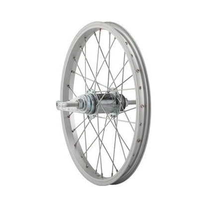 Sta-Tru Single Wall Rear Wheel - 16", 3/8" x 110mm, Coaster Brake, Freewheel, Silver, Clincher – Basic Replacement Sta-Tru Single Wall Rear Wheel - 16", 3/8" x 110mm, Coaster Brake, Freewheel, Silver, Clincher (Bicycle