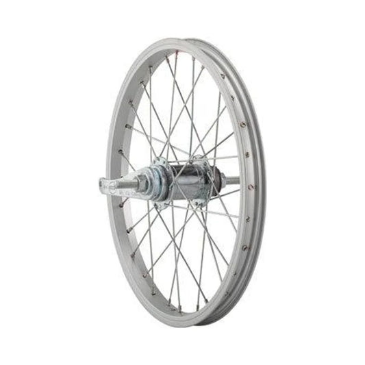 Sta-Tru Single Wall Rear Wheel - 16", 3/8" x 110mm, Coaster Brake, Freewheel, Silver, Clincher – Basic Replacement Sta-Tru Single Wall Rear Wheel - 16", 3/8" x 110mm, Coaster Brake, Freewheel, Silver, Clincher (Bicycle
