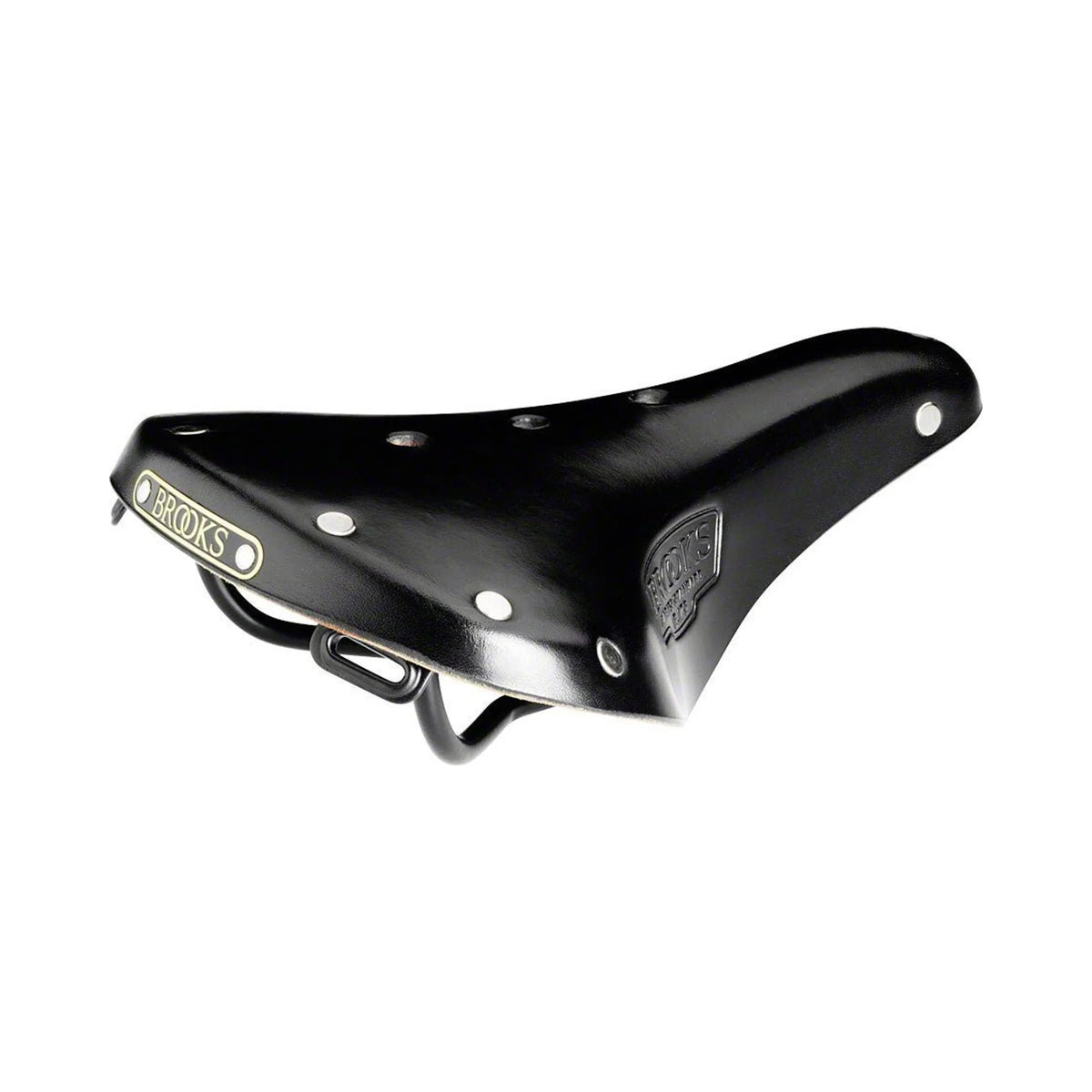 Brooks B17 Standard Saddle - Steel, Black, Women's (Bicycle Saddles) – detail angle