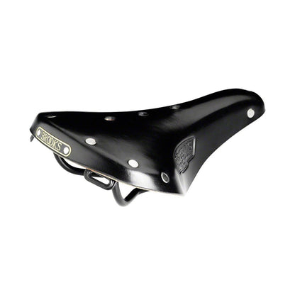 Brooks B17 Standard Saddle - Steel, Black, Women's (Bicycle Saddles) – detail angle