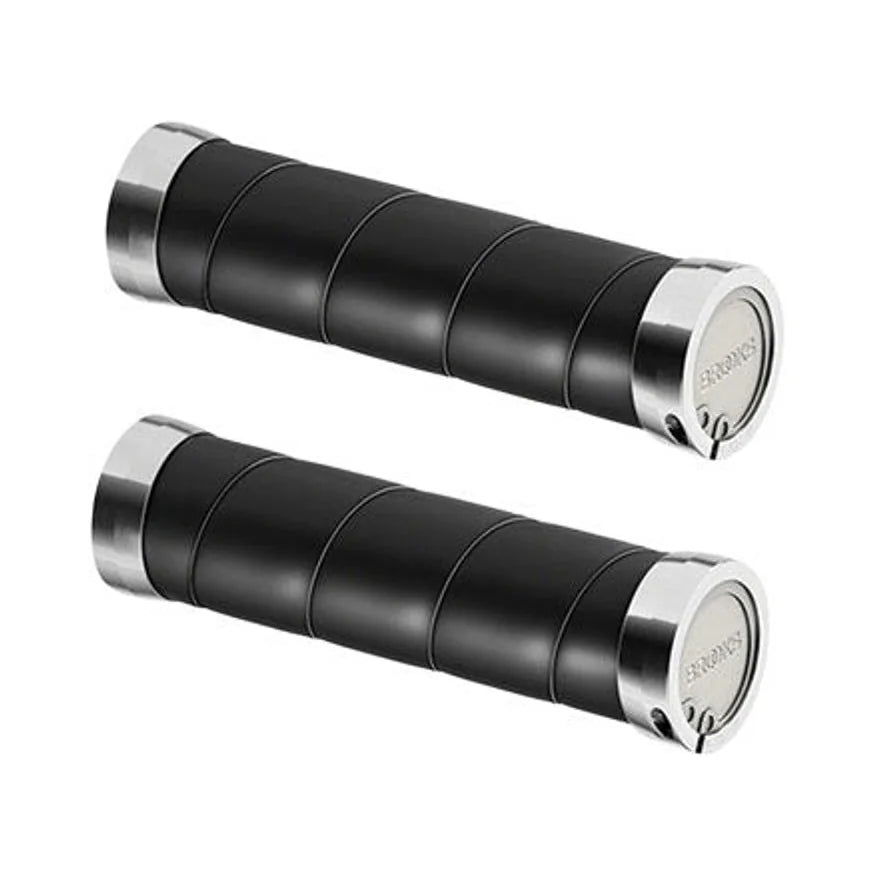 Brooks Slender Leather Grips - Black, 130/130mm (Bicycle Handlebar Grips) – studio product photo