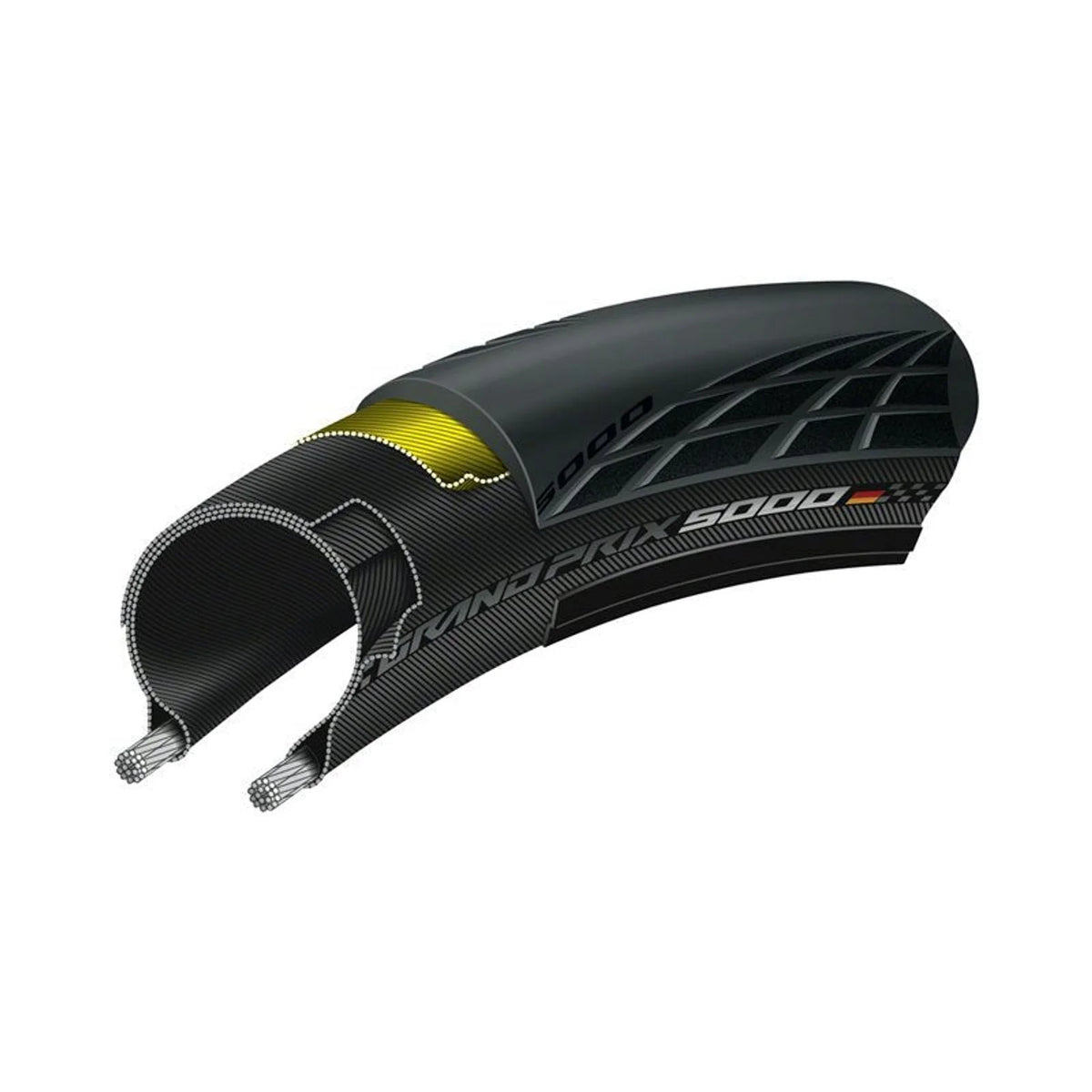 Continental Grand Prix 5000 Tire - 700 x 25, Clincher, Folding, Black, BlackChili, Vectran Breaker, LazerGrip, ACT – Continental Grand Prix 5000 Tire - 700 x 25, Clincher, Folding, Black, BlackChili, Vectran Breaker, LazerGrip, ACT (Bicycle (view 3 of 4)