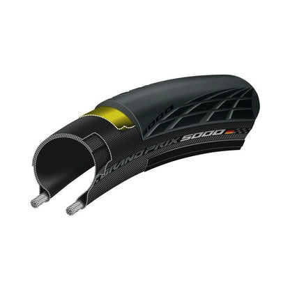Continental Grand Prix 5000 Tire - 700 x 25, Clincher, Folding, Black, BlackChili, Vectran Breaker, LazerGrip, ACT – Continental Grand Prix 5000 Tire - 700 x 25, Clincher, Folding, Black, BlackChili, Vectran Breaker, LazerGrip, ACT (Bicycle (view 3 of 4)