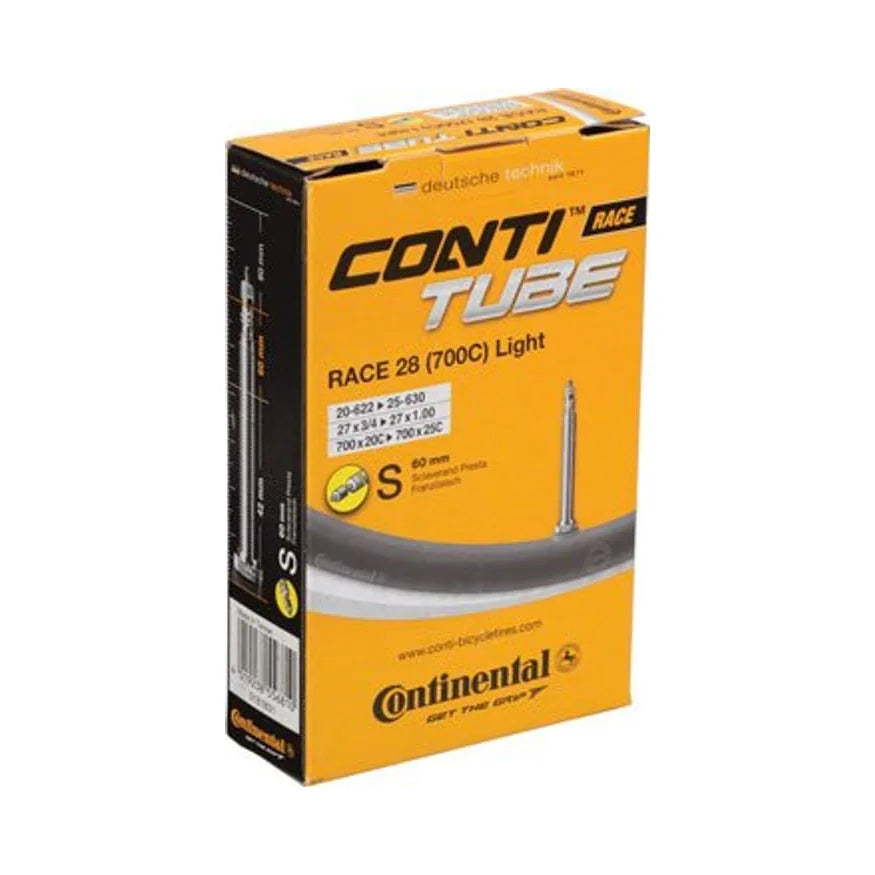 Continental Light Tube - 700 x 20 - 25mm, 60mm Presta Valve (Bicycle Tubes) – studio product photo