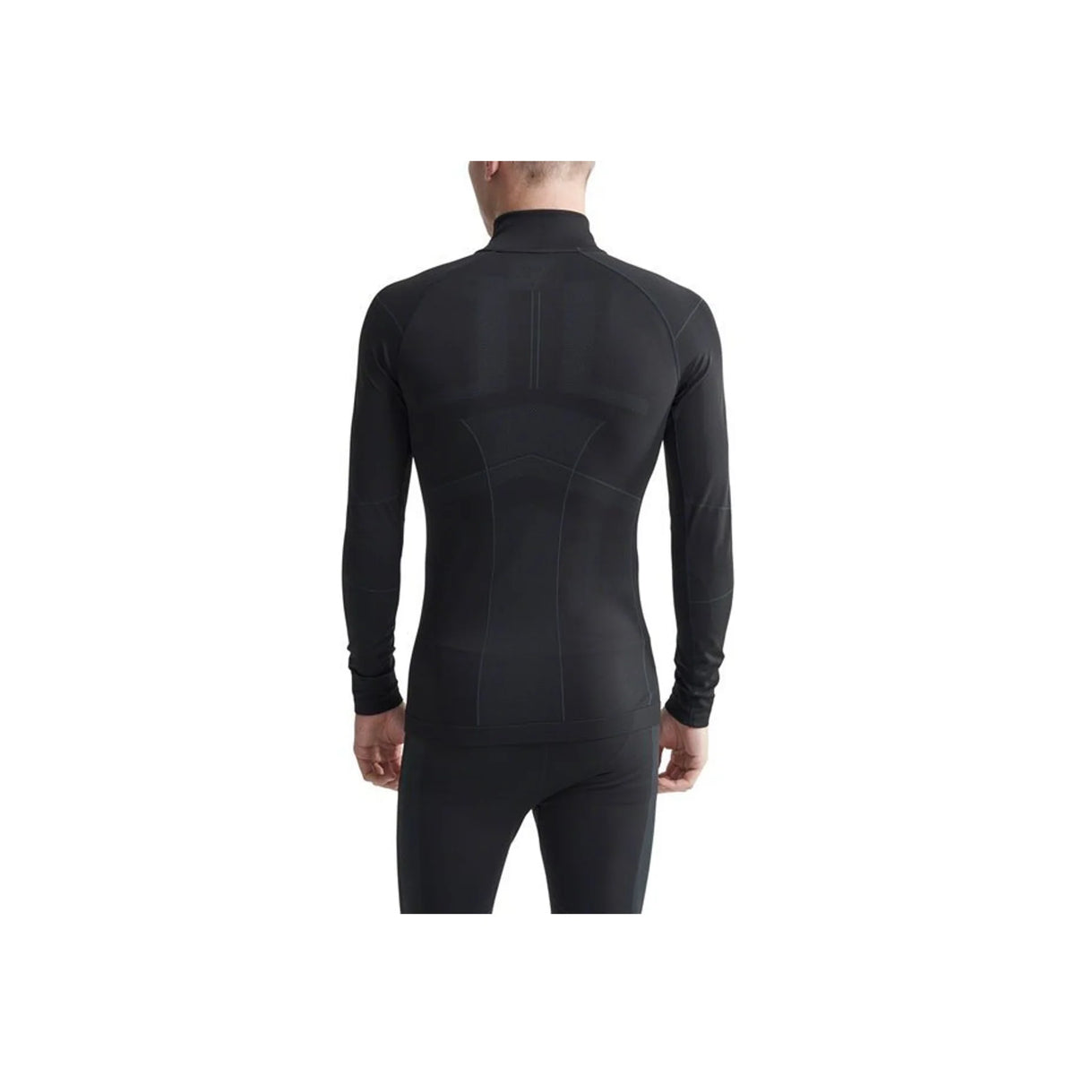 Craft Active Intensity Zip Neck Long Sleeve Top - Black/Asphalt, Men's (Base Layers) – detail angle