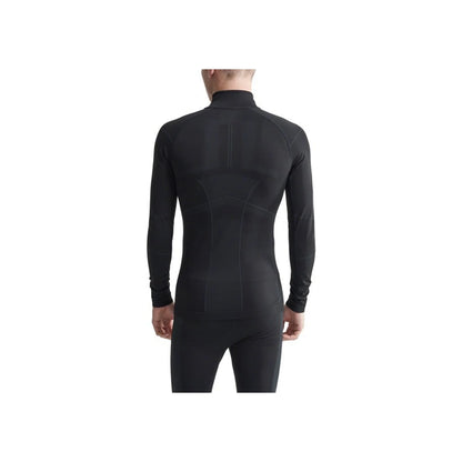 Craft Active Intensity Zip Neck Long Sleeve Top - Black/Asphalt, Men's (Base Layers) – detail angle