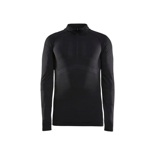 Craft Active Intensity Zip Neck Long Sleeve Top - Black/Asphalt, Men's (Base Layers) – product view
